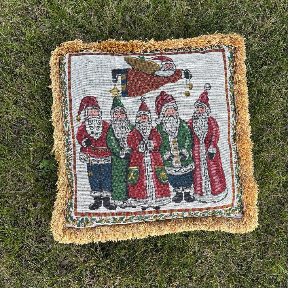 Old World Santa Tapestry Throw Pillow